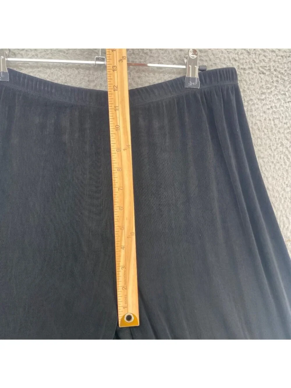 Chicos Pants Womens 1 US 8 Travelers Black Knit Stretch Straight Leg High Rise*